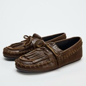 Zara Dark Brown Moccasins